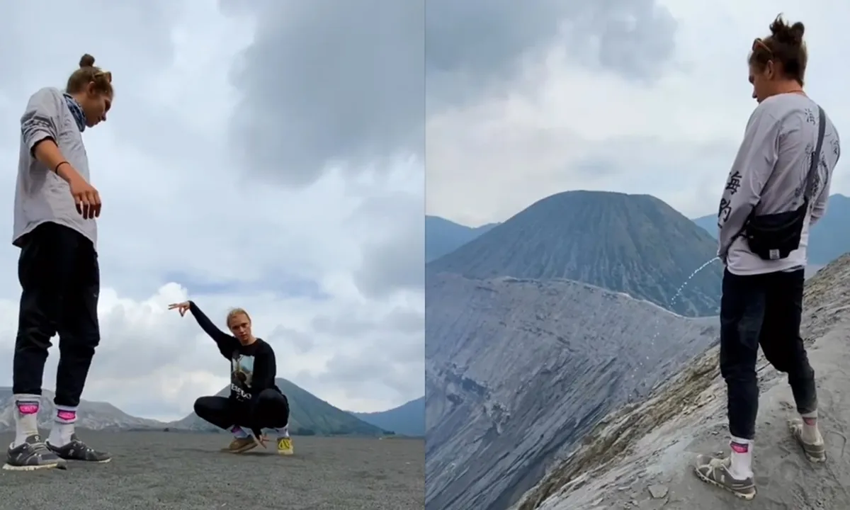 Dianggap Kurang Patut, Turis Viral Kencing di Kawah Bromo
