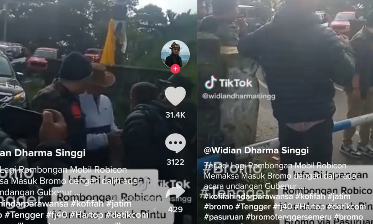 Dilarang Masuk! Rombongan Jeep Rubicon Cekcok dengan Petugas TNBTS