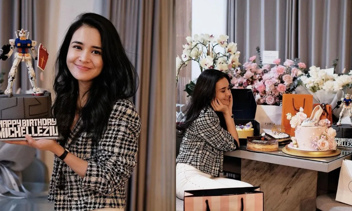Foto-foto Perayaan Ulang Tahun Michelle Ziudith yang ke-29, Ada Kue Gundam!