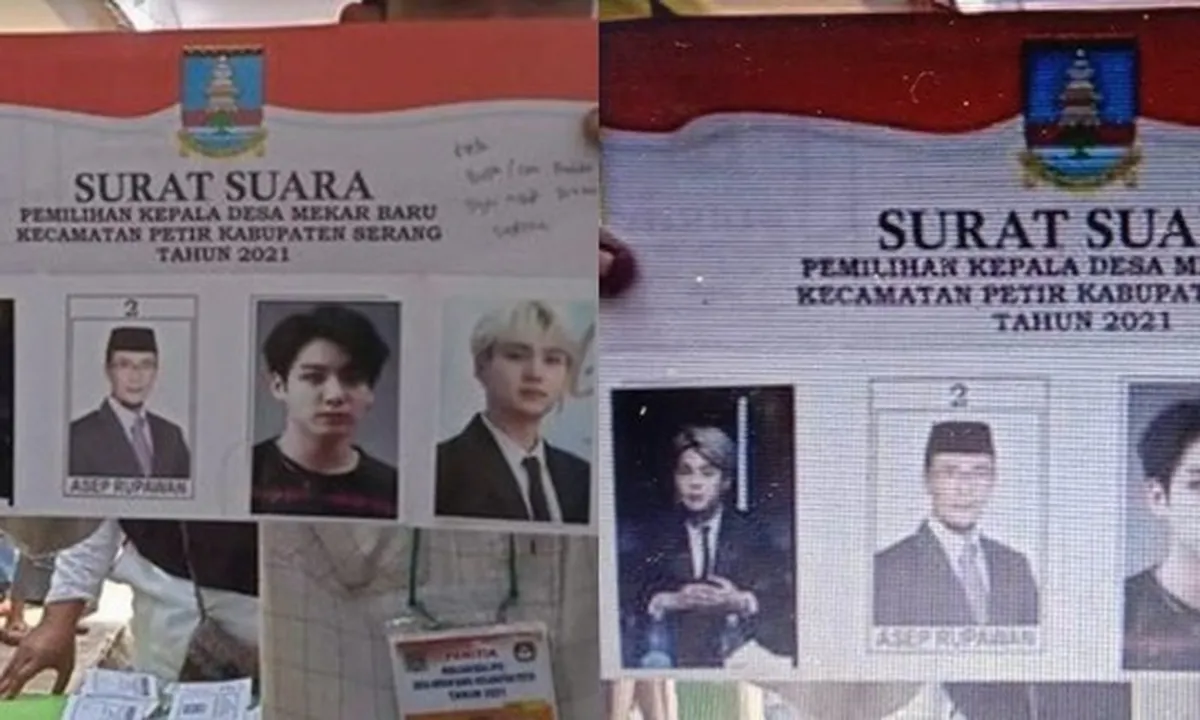 Heboh! Surat Suara Pilkades Serang Ditempel Wajah Ganteng Member BTS - Kok Bisa?