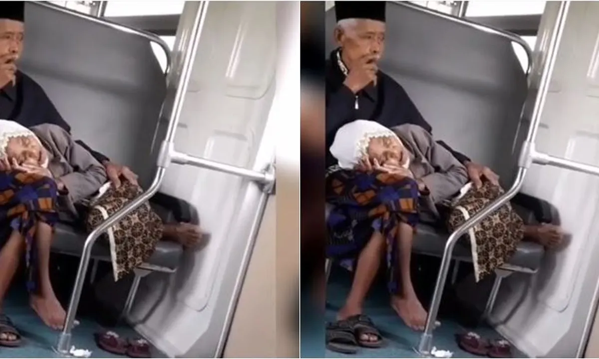 Inspiratif Banget, Sepasang Kakek-Nenek Ini Mesra Di Bangku Kereta