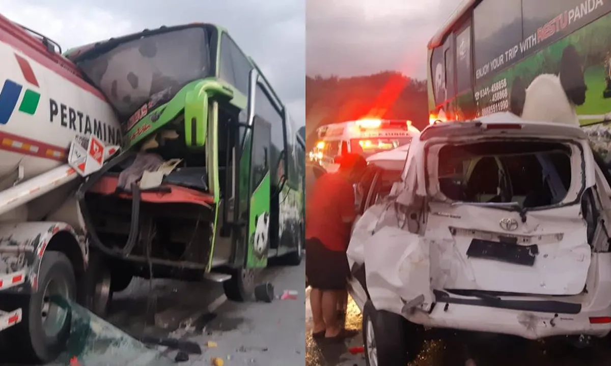 Kecelakaan Beruntun Libatkan Truk BBM di Tol Mapan, Sopir Bus Meninggal Dunia