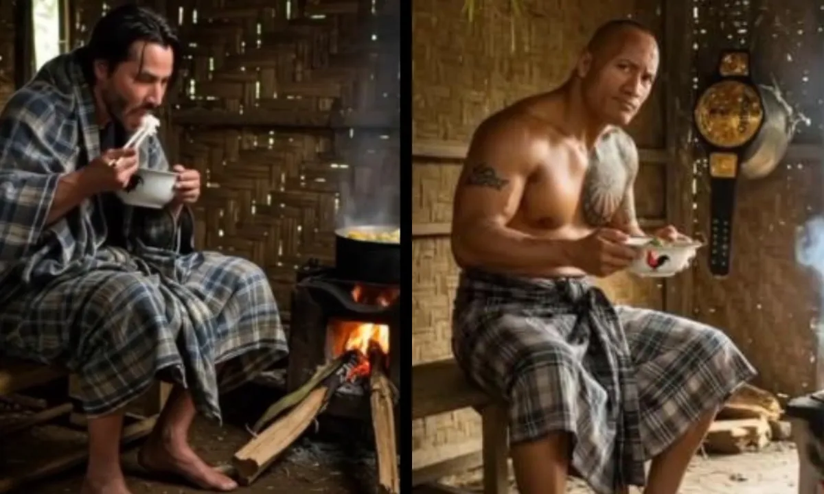 Konten Kreator Ini Bikin AI Aktor Dunia Lebaran di Kampung Halaman, Ada The Rock sampai CR7