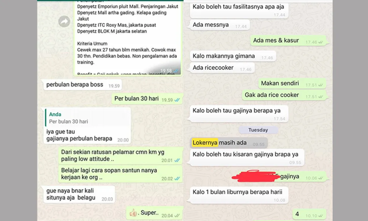 Kumpulan Chat Orang Cari Kerja Ini Bikin Jengkel Si Bos