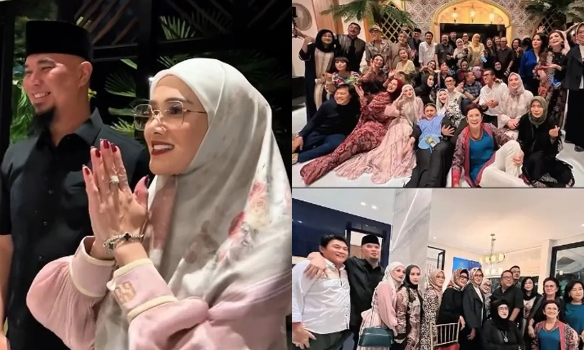 Momen Halalbihalal Mulan Jameela dan Ahmad Dhani di Kediaman Nurul Arifin, Bersama Seleb Senior Lainnya