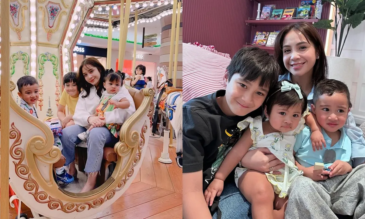 Nagita Slavina Ngabuburit Bersama Ketiga Anaknya, Ajak Main Wahana - Parasnya Mirip Semua
