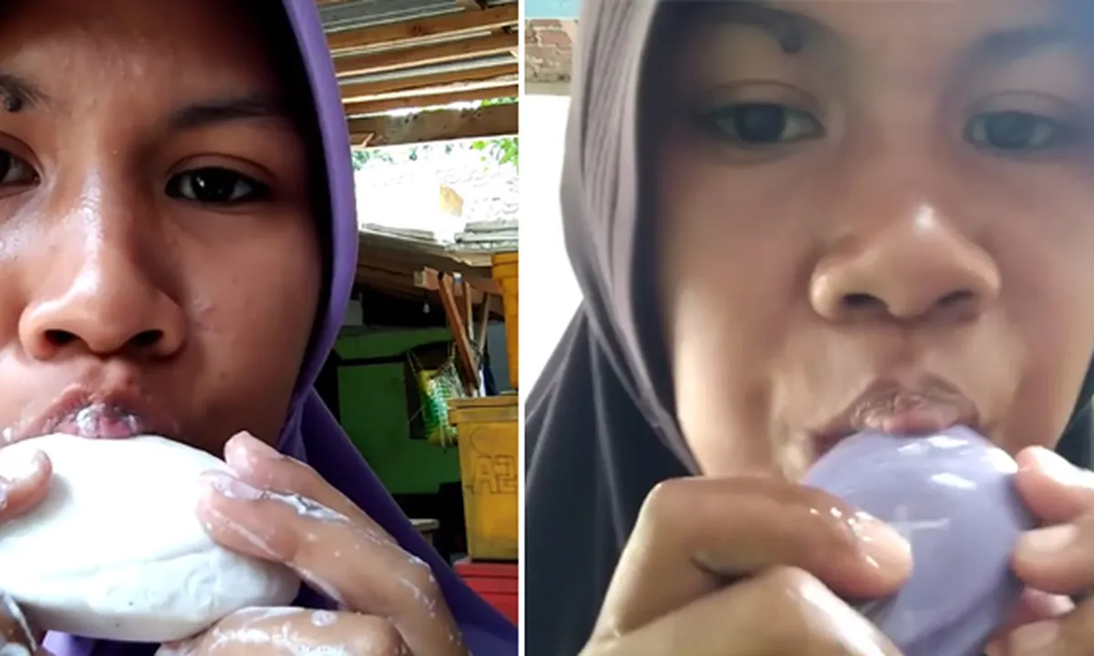 Pamer Video Makan Sabun Batangan, Wanita Berhijab Ini Viral di Instagram
