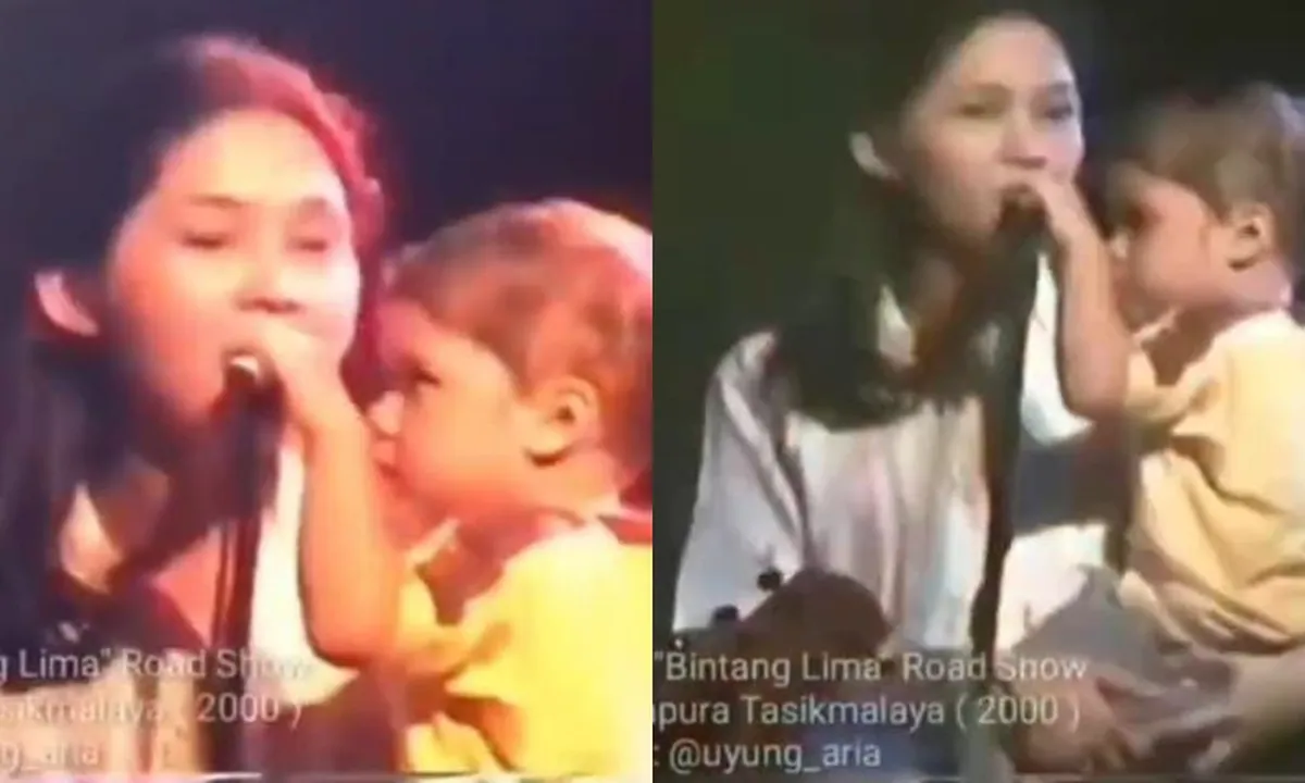 Potret Lawas Maia Estianty Jadi Backing Vocal Dewa 19, Masih Awal Karir - Bernyanyi Sambil Gendong Al Kecil