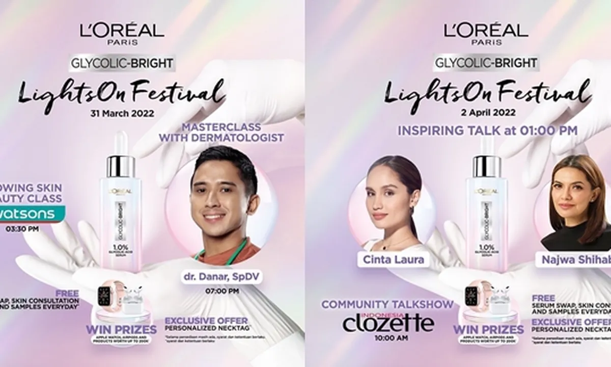 Rilis Glycolic-Bright Series, L'Oreal Paris Gelar Lights On Festival