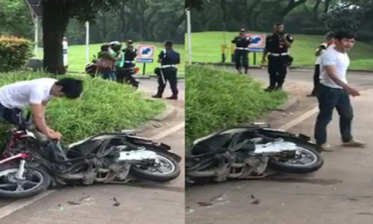 Setelah Rusak Motor Pacar, Cowok Ini Lanjut Bakar STNK