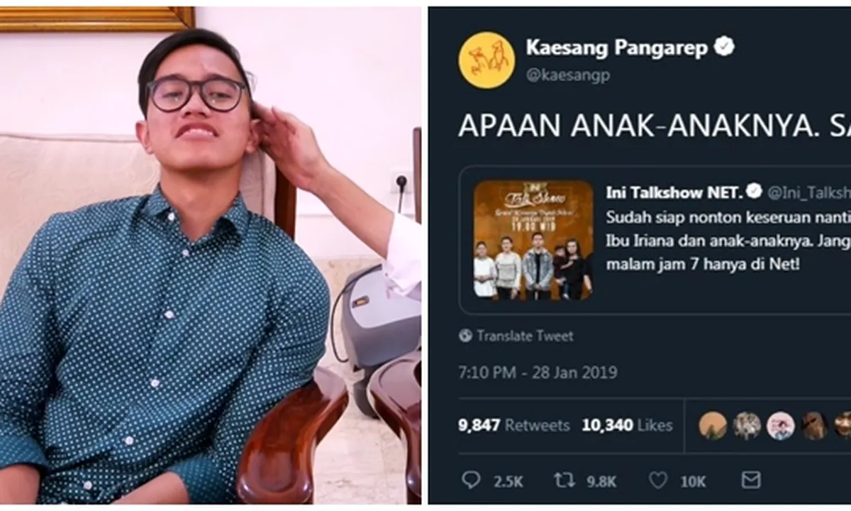 Tak Tampil Bersama Presiden Jokowi Dalam Ini Talkshow, Kaesang Diolok-Olok Netizen