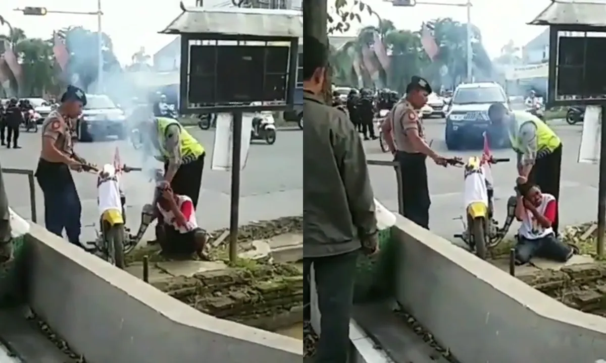 Viral! Cara Esktrim Polisi Hukum Pengendara Nakal Dengan Suara Knalpot