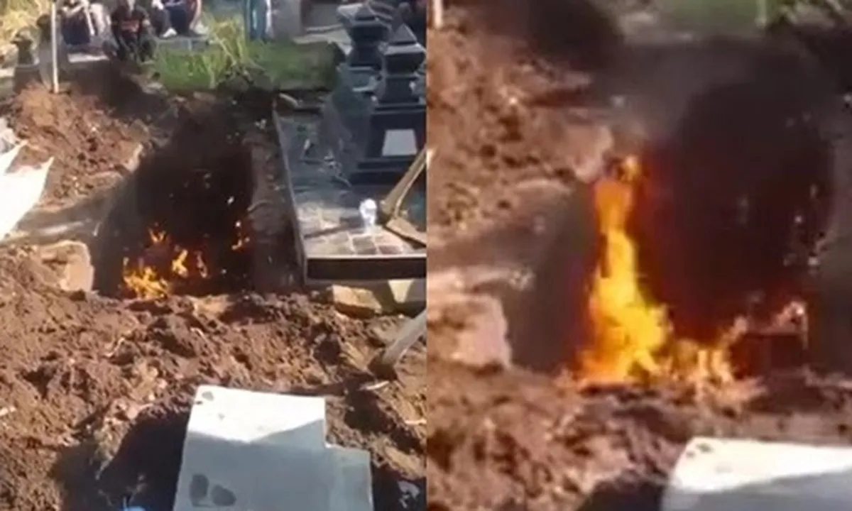 Viral Liang Lahat Digali Keluarkan Api Bak Sinetron Azab, Ternyata Ini Alasannya