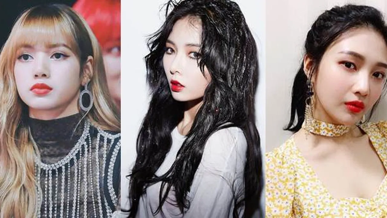 10 K-Pop Idol Tampil Bold Pakai Lipstick Merah, Lisa BLACKPINK - Hyuna