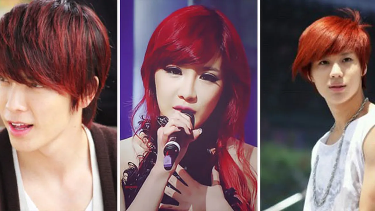 10 Seleb Korea Dengan Rambut Warna Merah Paling Keren!