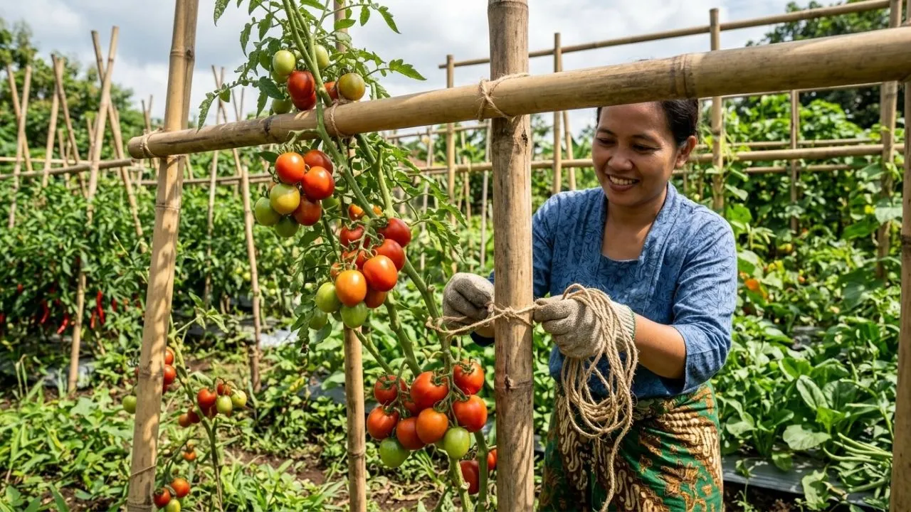 12 Cara Menyangga Tanaman Tomat yang Mulai Berat agar Tetap Kokoh
