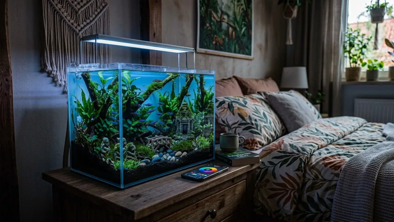 12 Ide Aquarium Mini di Kamar Tidur untuk Suasana Rileks dan Estetis