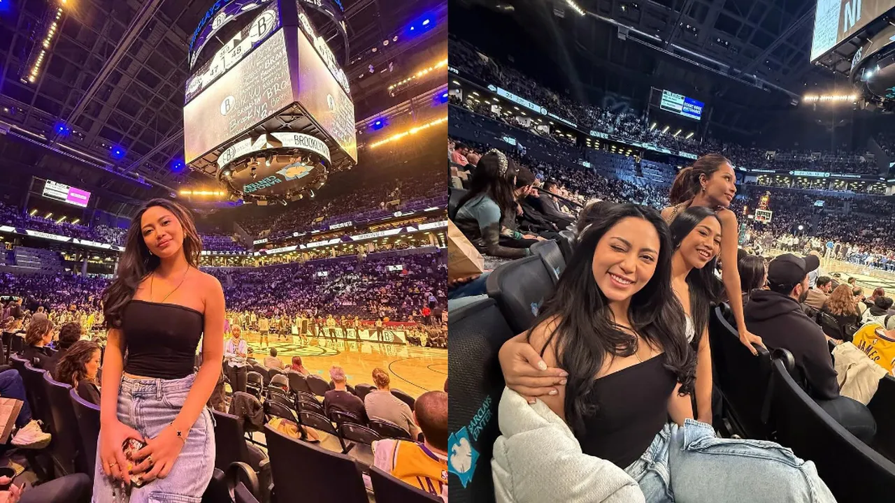 3 Potret Rachel Vennya Nonton Langsung Pertandingan NBA Brooklyn Nets vs LA Lakers