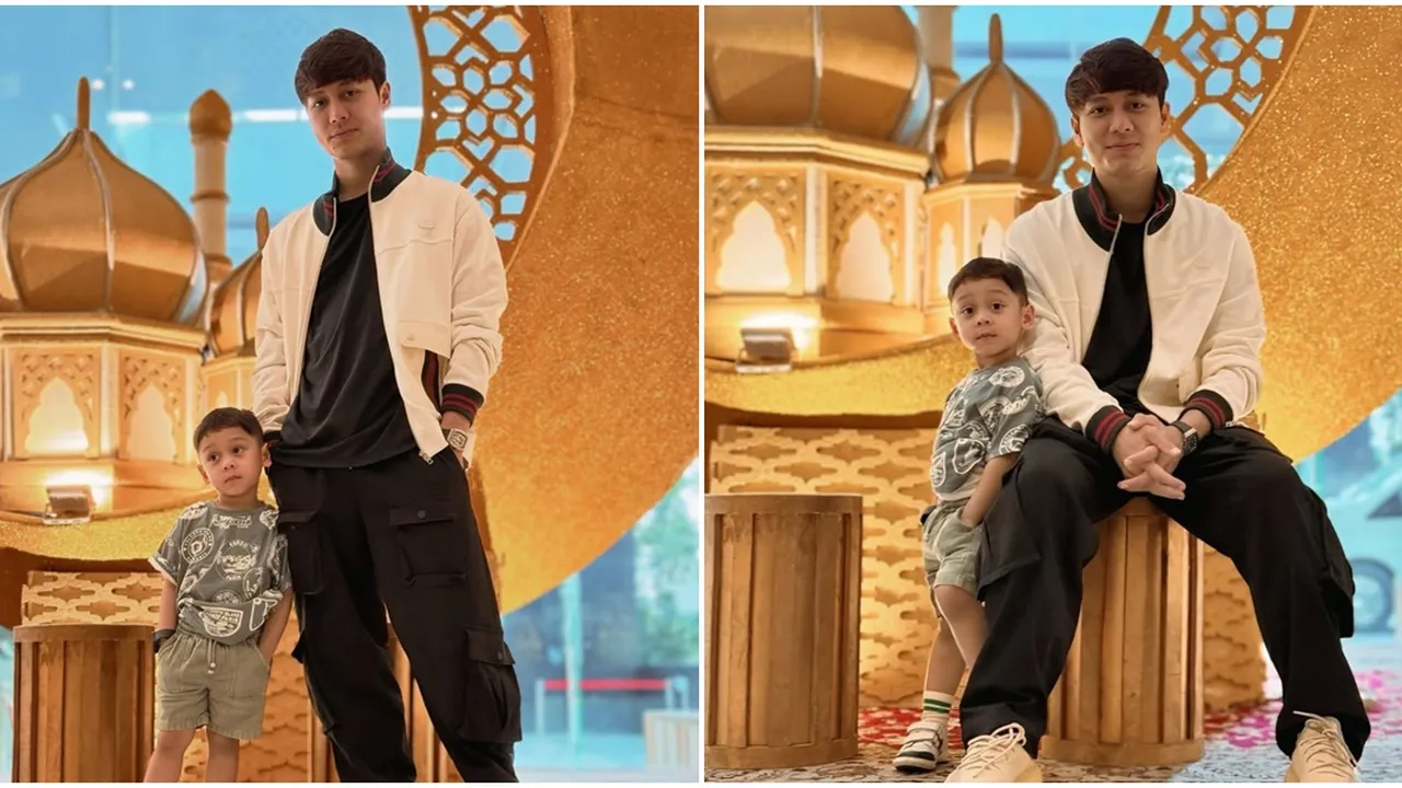 4 Potret Gaya Kembar, Rizky Billar dan Putranya Levian Tuai Pujian dari Netizen