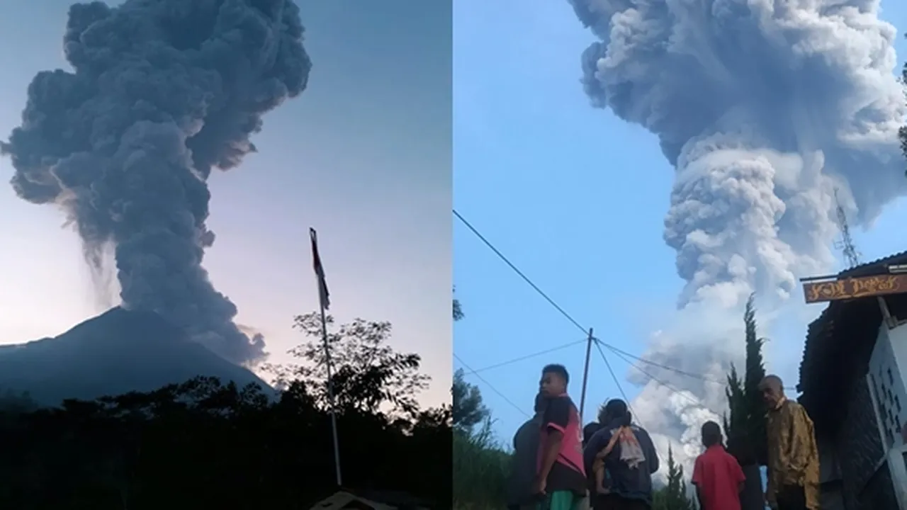 5 Foto Kondisi Gunung Merapi Pasca Erupsi Setinggi 6000 Meter, Muntahkan Abu ke Langit