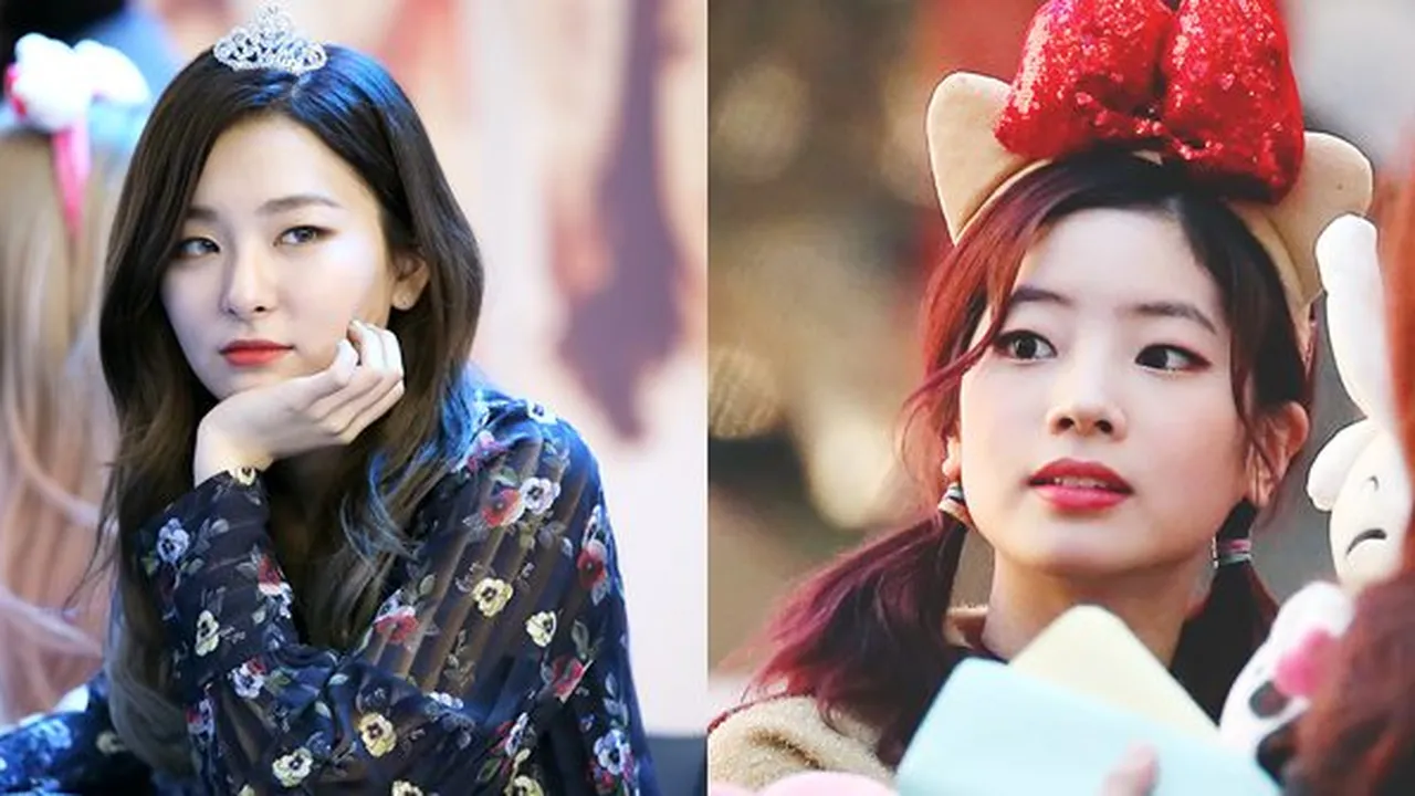 6 K-Pop Idol Cewek Dengan Kelopak Mata Monolid, Seulgi Red Velvet - Dahyun TWICE
