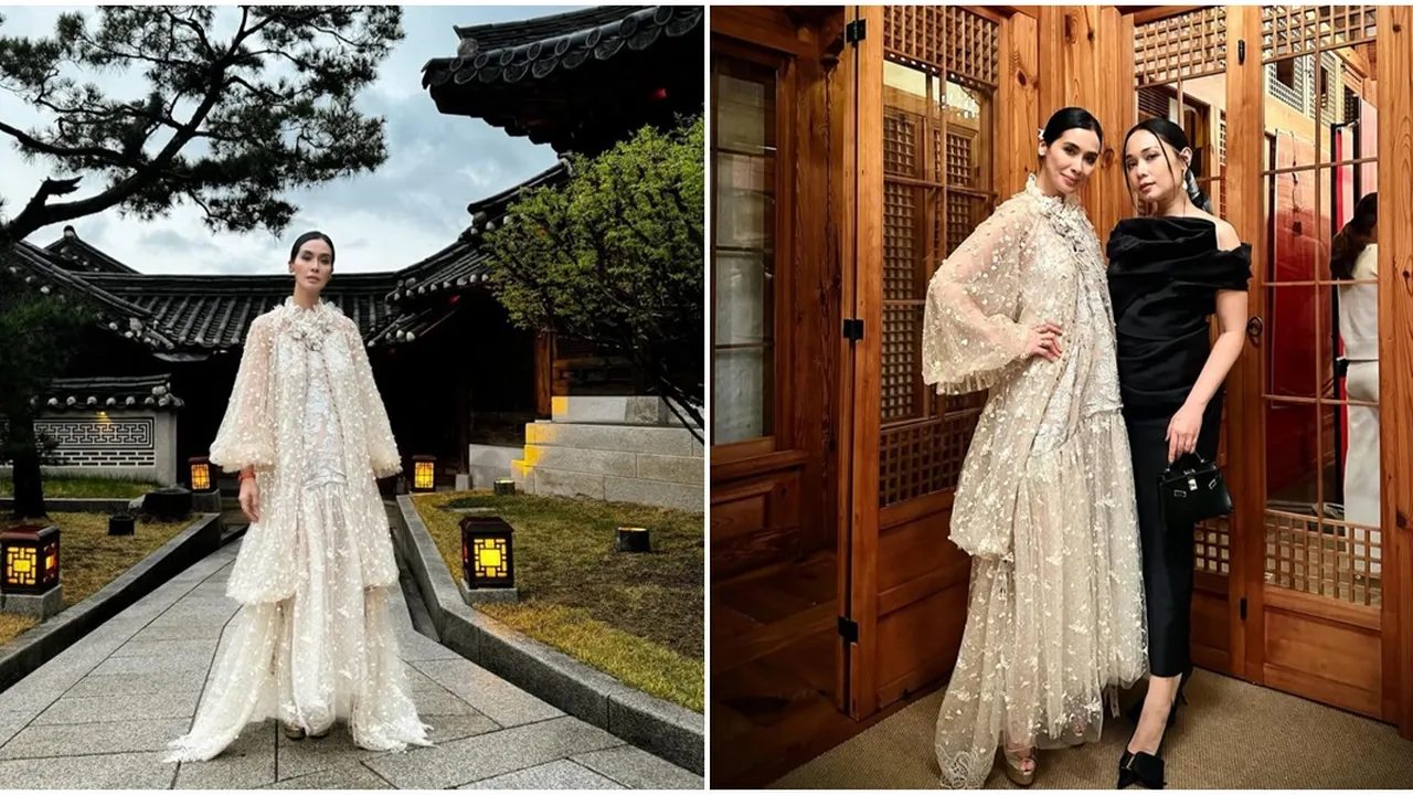6 Potret Cantik Marsha Timothy, Tampil Bak Putri Bangsawan dengan Set Lace di Korea Selatan