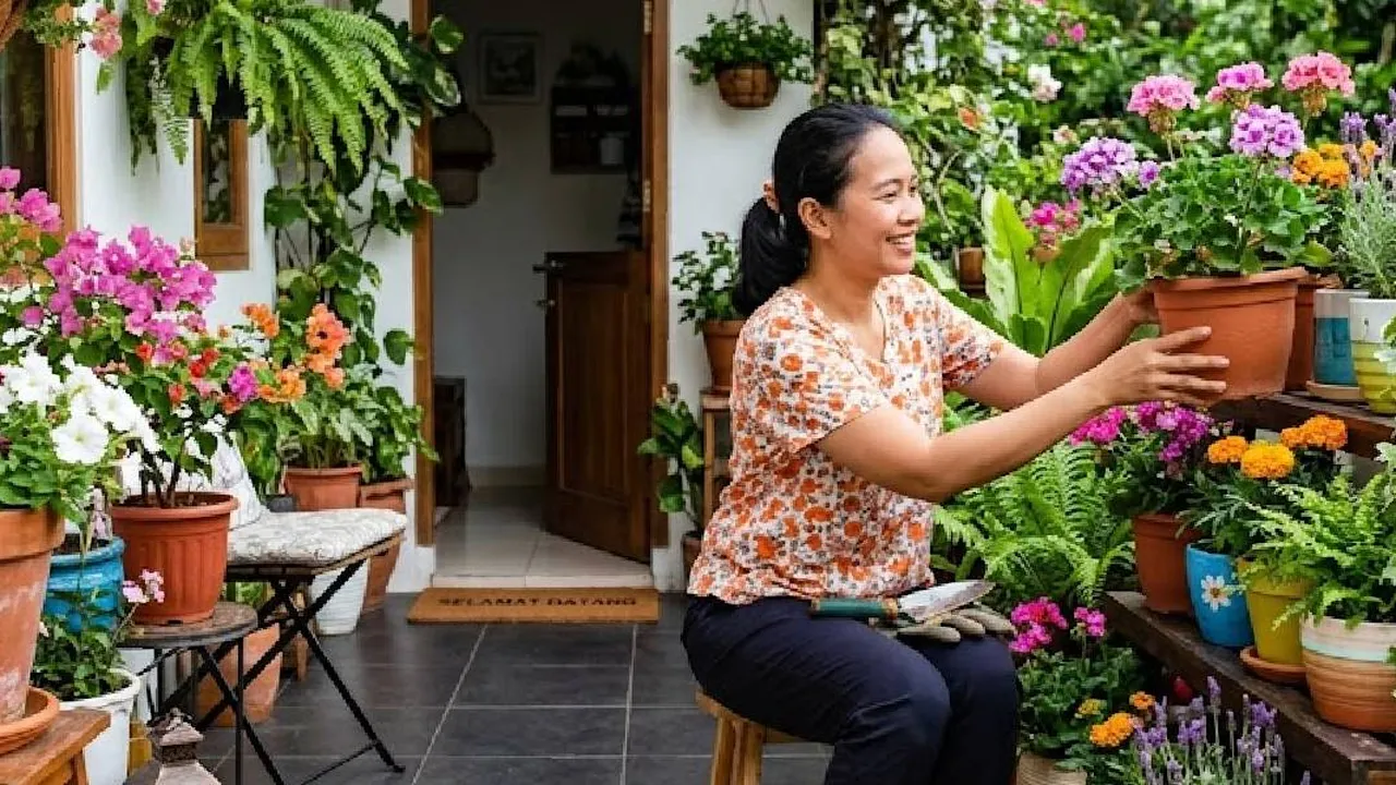 7 Cara Menata Bunga Hias di Teras Sempit agar Rumah Lebih Segar dan Rapi