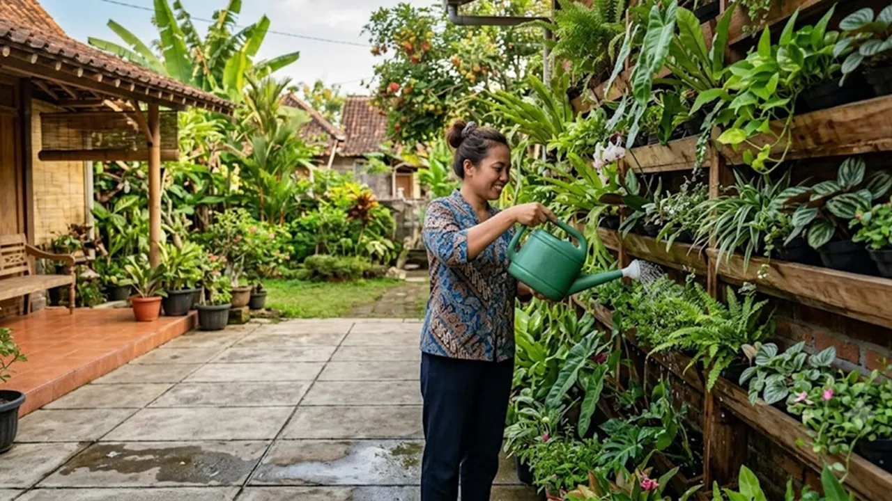 7 Cara Menyiram Kebun Vertikal agar Tidak Mudah Mati di Cuaca Panas