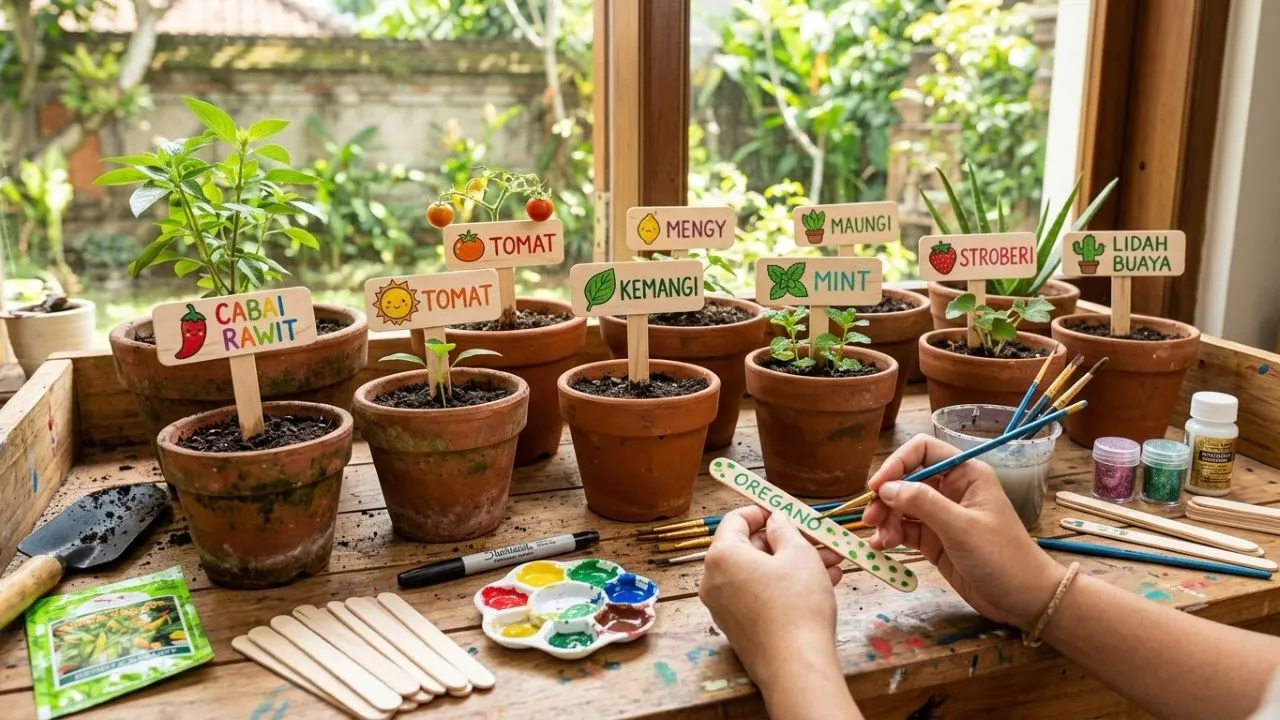 7 DIY Label Tanaman Lucu dari Stik Es Krim, Bikin Pot Makin Cantik dan Rapi