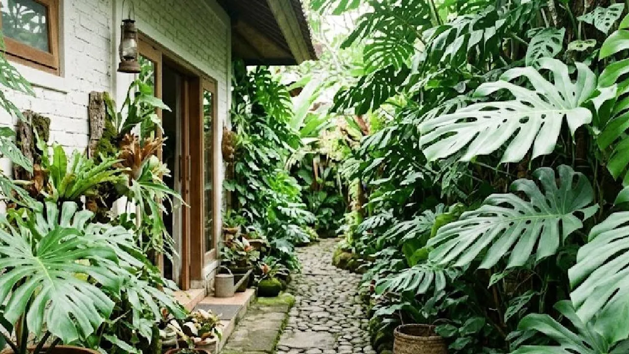 7 Inspirasi Sulap Lorong Samping Rumah dengan Kebun Monstera, Bikin Sejuk dan Estetik