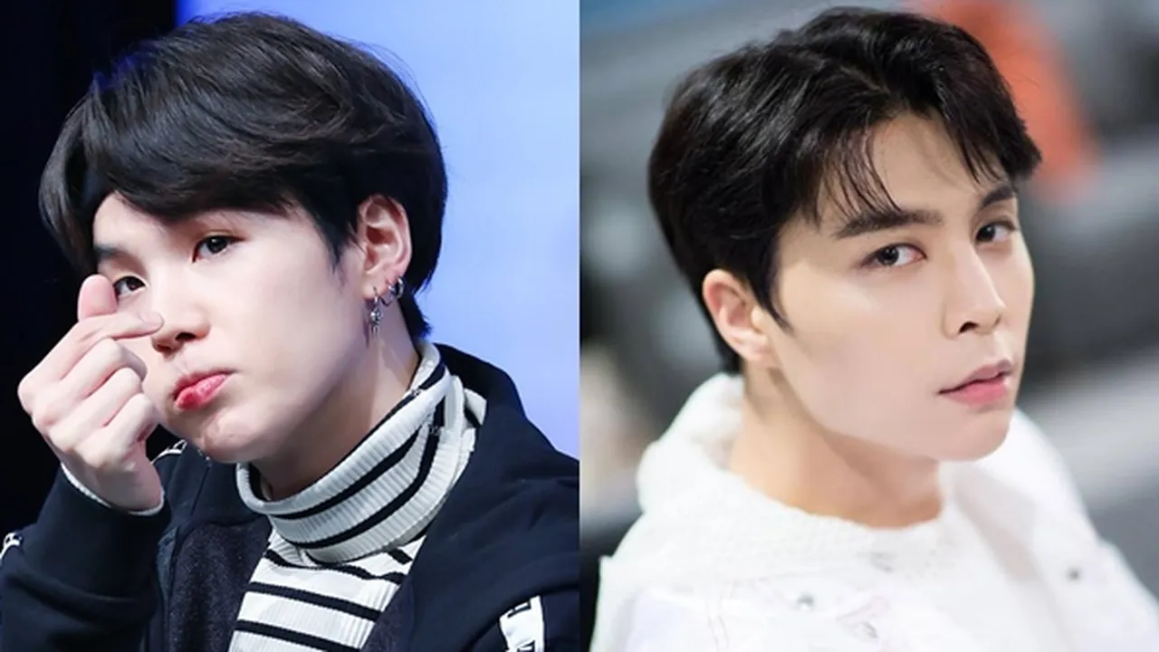7 K-Pop Idol Makin Ganteng Dengan Rambut Hitam Legam, Suga BTS - Johnny NCT