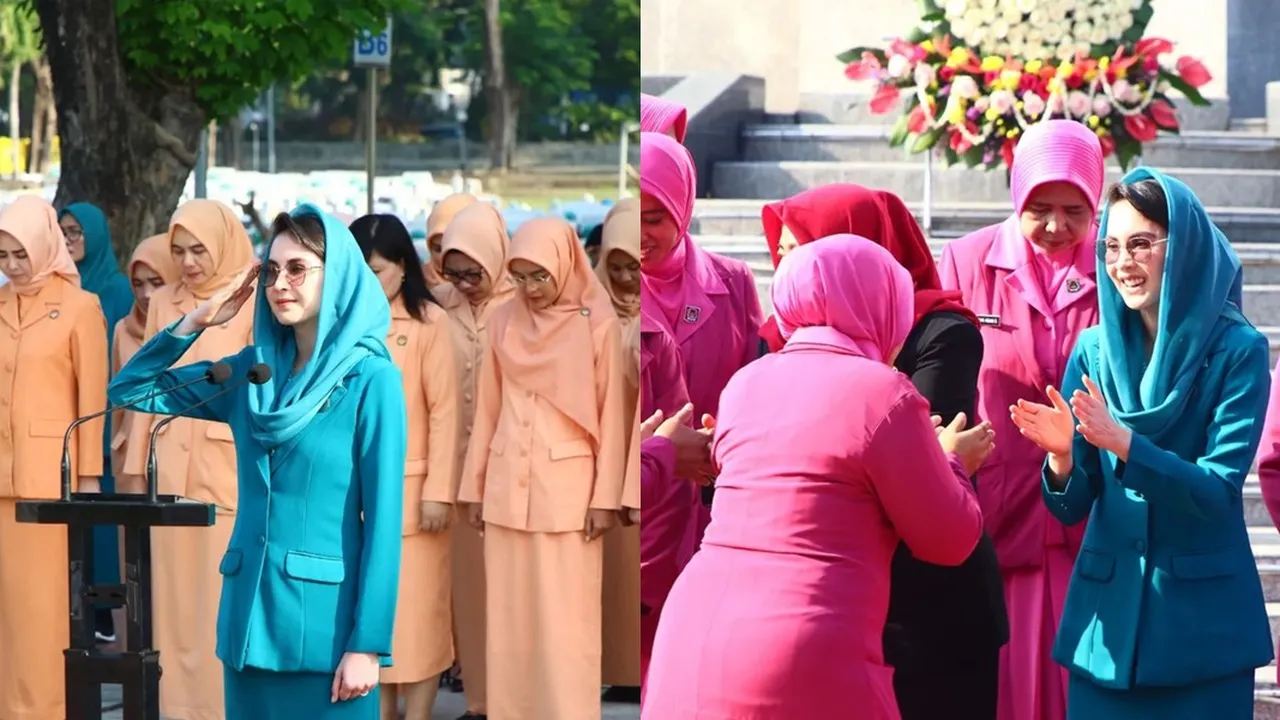 7 Potret Arumi Bachsin Jadi Inspektur Upacara, Gaya Pakai Hijab Jadi Sorotan Netizen