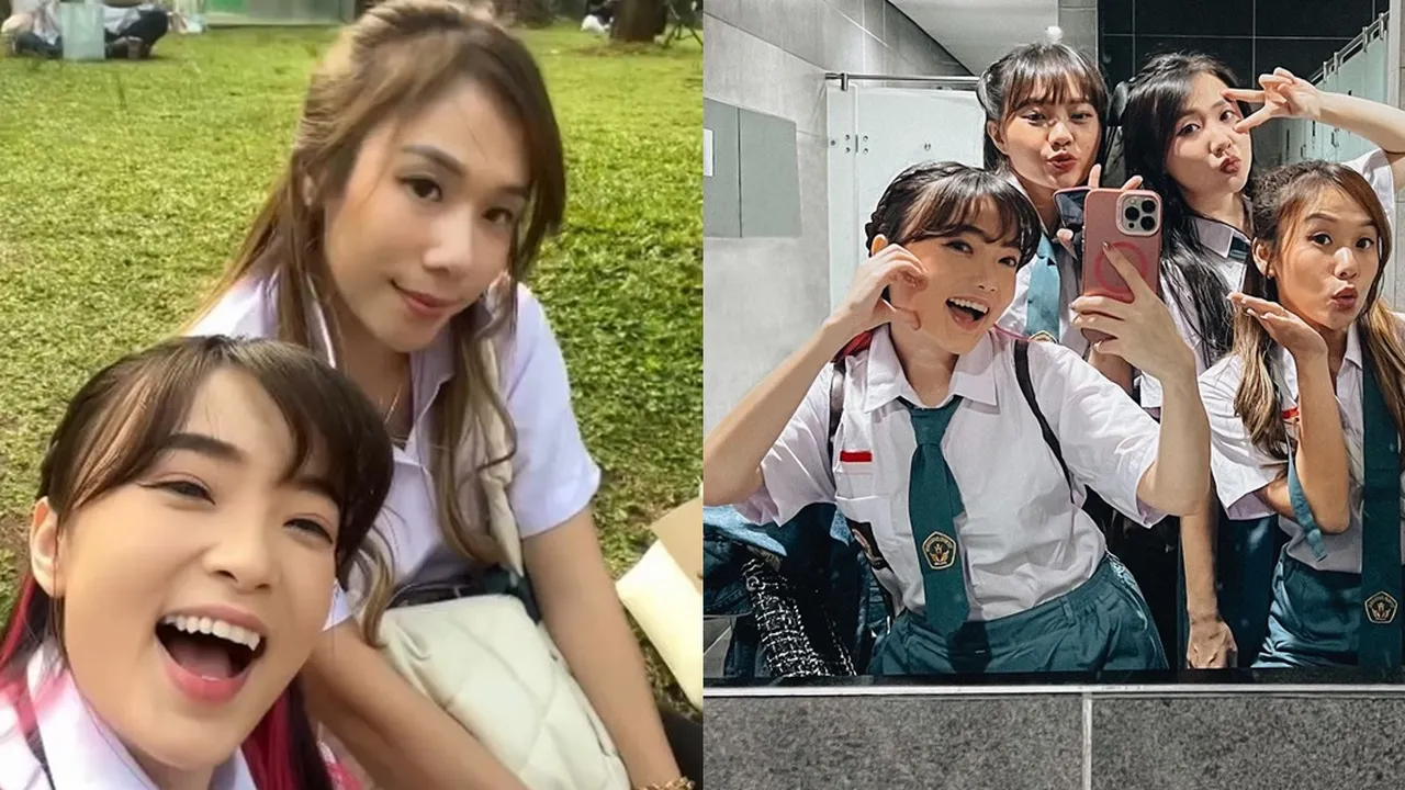 7 Potret Cherly Juno dan Member Chibi Chibi Lain Pakai Baju SMA Keliling Kota, Masih Cocok
