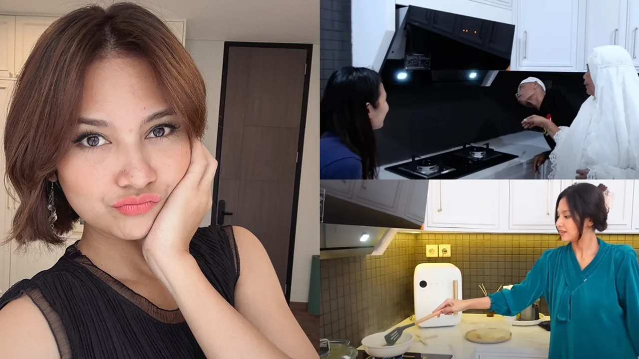 7 Potret Dapur Rumah Indah Permatasari dan Arie Kriting, Dilengkapi Perabotan Canggih - Kulkas 4 Pintu
