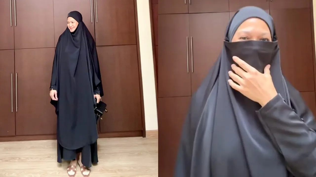 7 Potret Donna Harun Kenakan Hijab Syari, Paras Cantik dan Bikin Adem Banjir Pujian