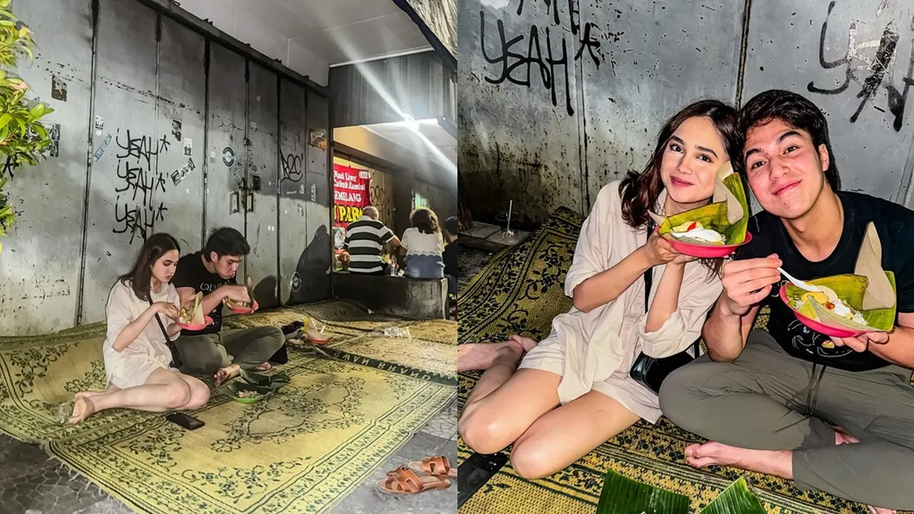 7 Potret El Rumi dan Syifa Hadju Makan Lesehan di Pinggir Jalan, Duduk Pakai Tikar tapi Bisa Romantis