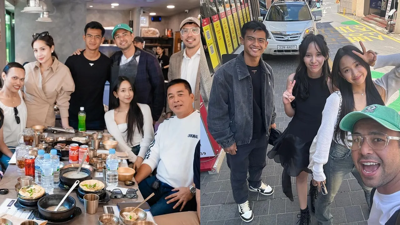 7 Potret Keseruan Dita Karang dan Pratama Arhan Jalan-Jalan Bareng Raffi Ahmad di Korea