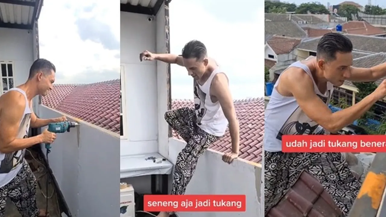 7 Potret Macho Indra Bruggman Jadi Tukang Seharian dan Beres-Beres Rumah, Malah Diminta Renovasi Hati Netizen