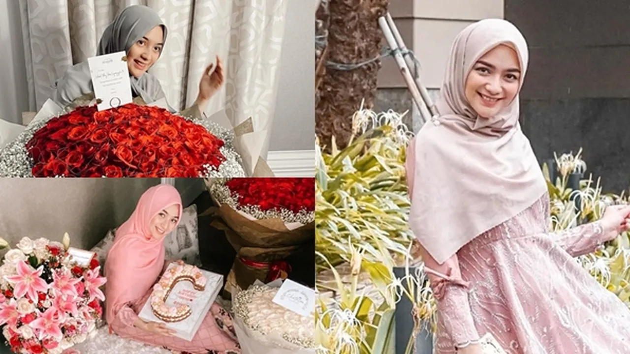 7 Potret Momen Bertambah Usia Citra Kirana, Dapat Banyak Kue dan Buket Bunga Super Gede