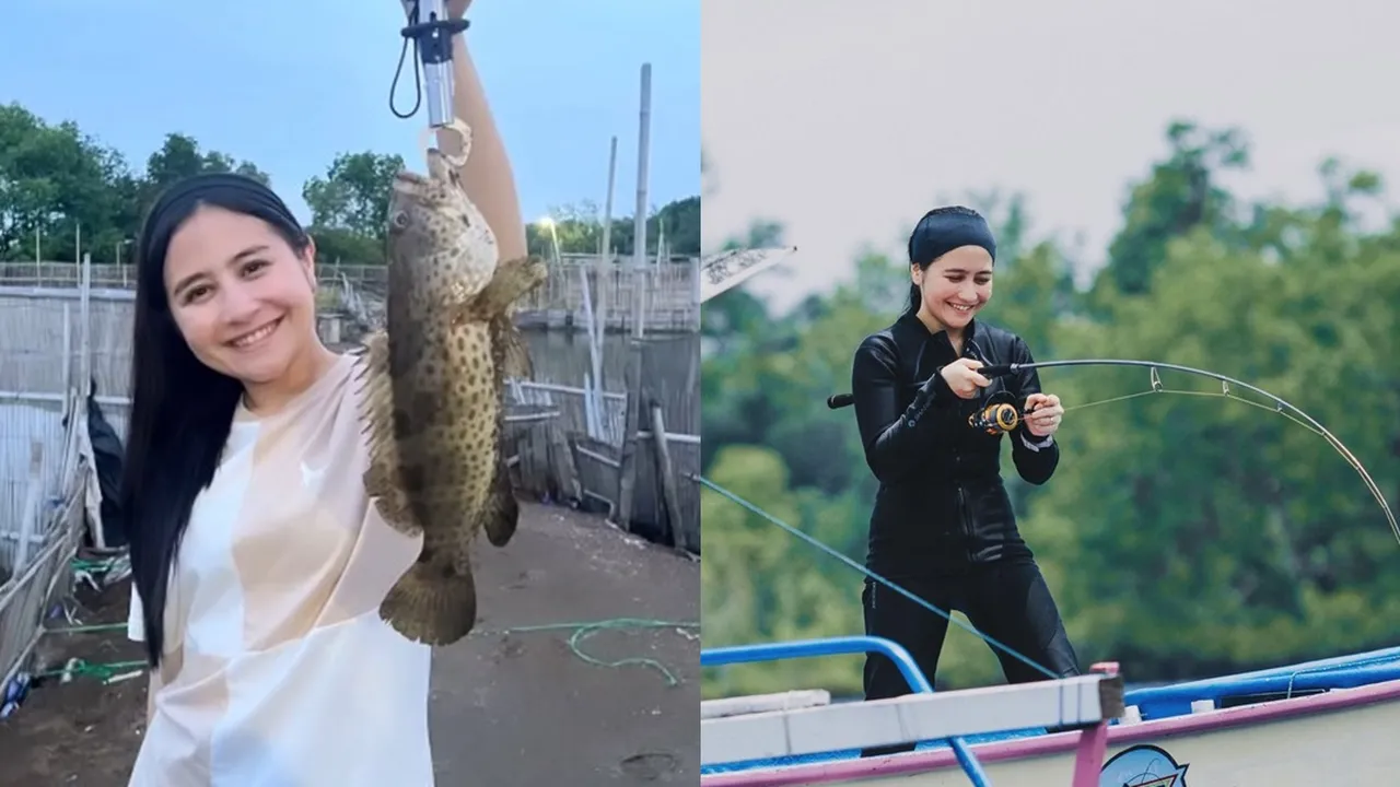 7 Potret Prilly Latuconsina Masak Ikan Hasil Pancingannya, Bikin Kagum