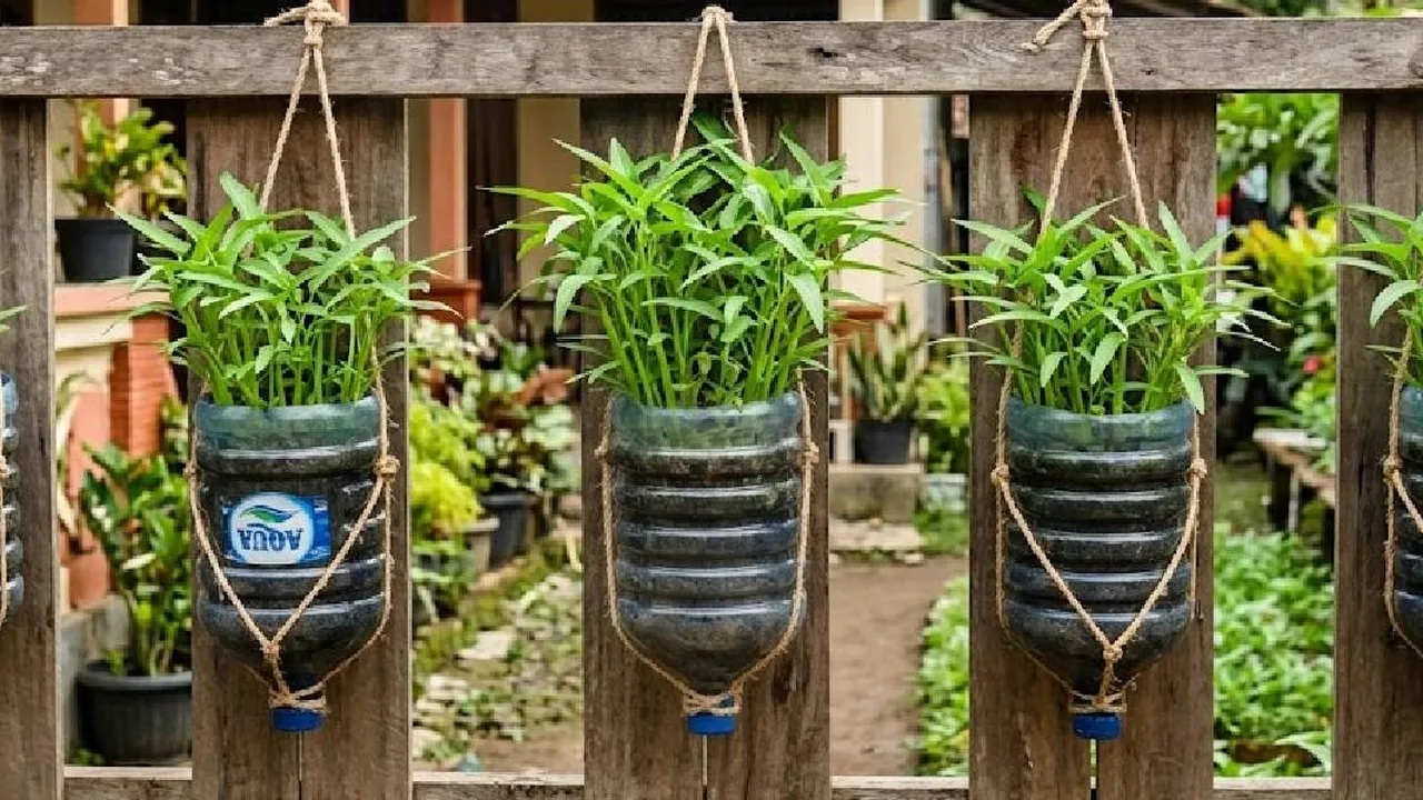 8 Cara Memanfaatkan Galon Bekas untuk Pot Kangkung Gantung, Hemat Ruang di Pagar Rumah