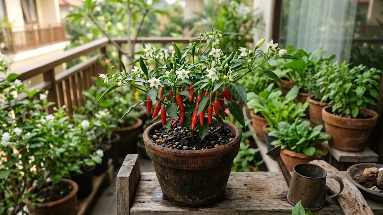 8 Cara Membuat Tanaman Cabai Tetap Berbunga Meski Ditanam di Pot Kecil