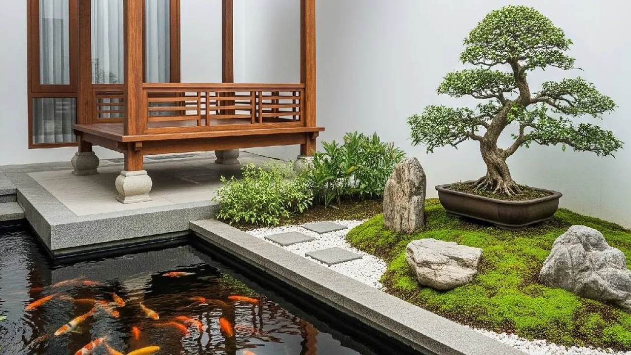 8 Desain Sudut Rumah dengan Kolam Ikan dan Gazebo, Bikin Area Santai Lebih Nyaman