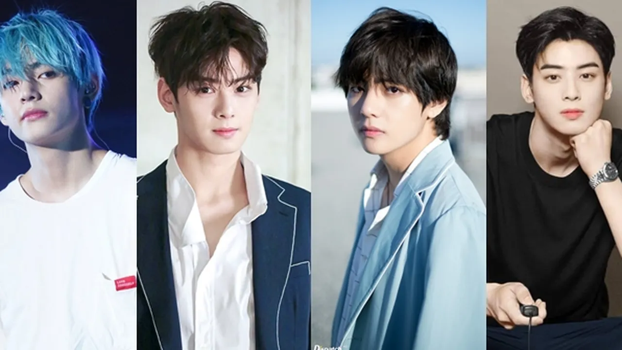8 Foto Visual Bomb V BTS Vs Cha Eun Woo, Beda Gantengnya Bikin Galau Milih