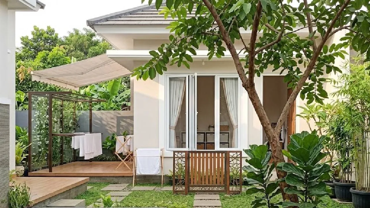 8 Ide Penataan Area Jemur Belakang Rumah Tetap Rapi, Tak Mengganggu Pemandangan