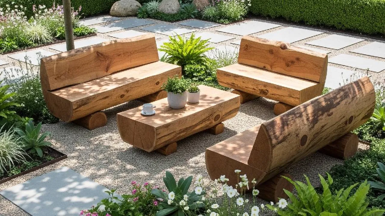 8 Ide Tempat Duduk dari Batang Pohon Bekas untuk Mempercantik Halaman Rumah