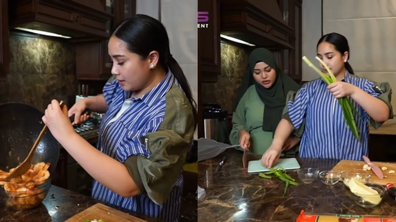 8 Potret Nagita Slavina dan Aurel Hermansyah Masak Sahur Bareng, Sama-Sama Istri Sultan Tapi Masih Mau Masuk Dapur