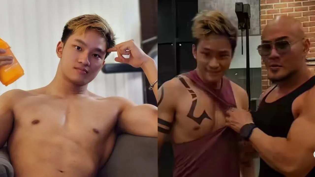 8 Potret Gaya Kompak Azka dan Deddy Corbuzier Saat Sama-Sama Flex Otot