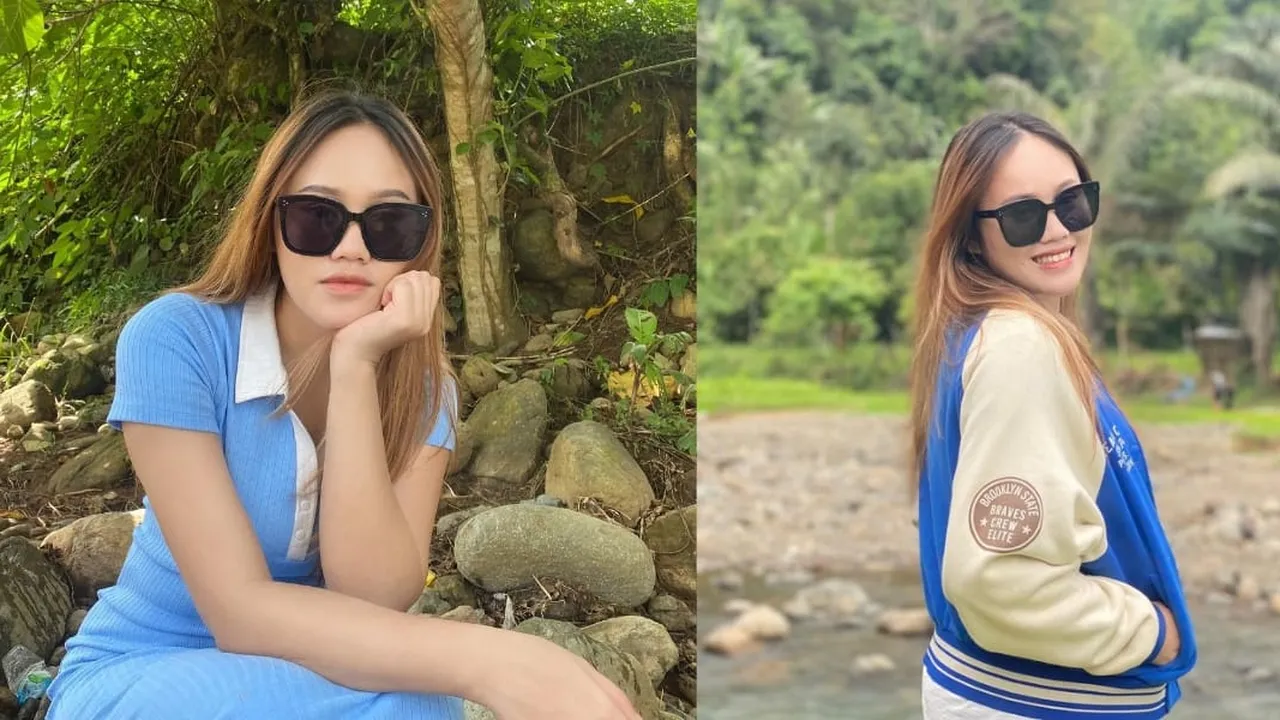 8 Potret Rani DA Tampil Cantik Saat Liburan di Tepi Sungai, Bahagia Bisa Main Air