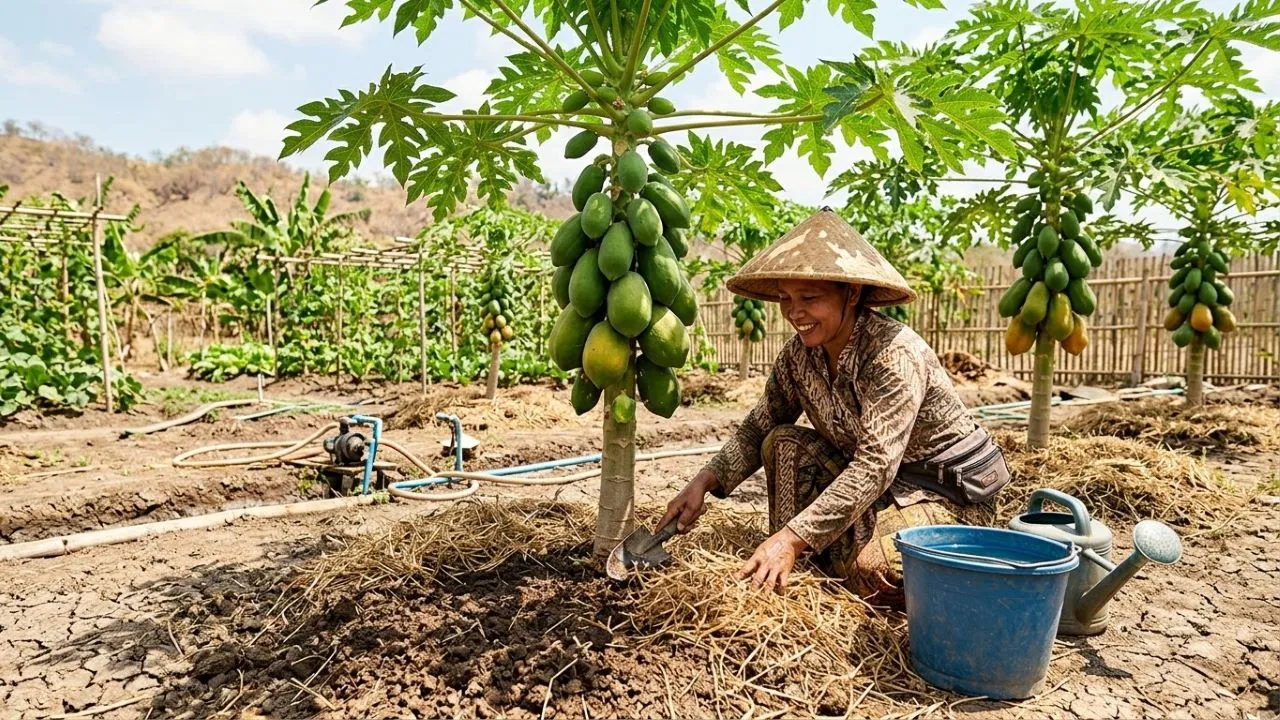 8 Tips Rawat Pepaya Saat Kemarau agar Tidak Layu dan Tetap Rajin Berbuah